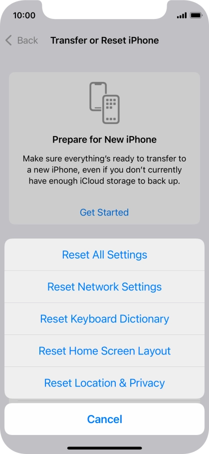 Press Reset All Settings.