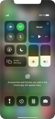 Press the required function to open an application or turn the function on or off.