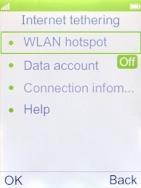 Select WLAN hotspot. Select WLAN hotspot.