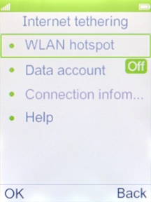 Select WLAN hotspot. Select WLAN hotspot.