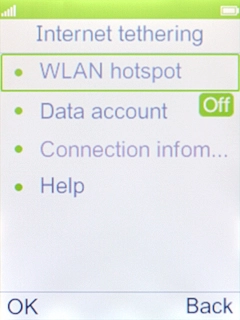 Select WLAN hotspot. Select WLAN hotspot.