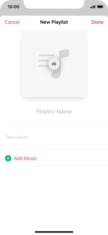 Press the text input field and key in a name for the playlist.