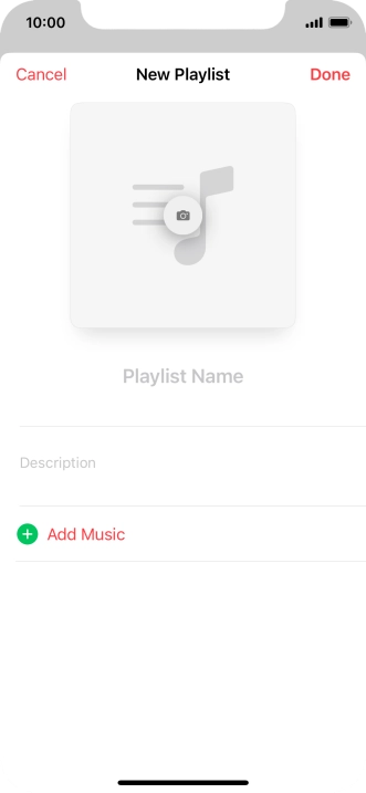 Press the text input field and key in a name for the playlist.