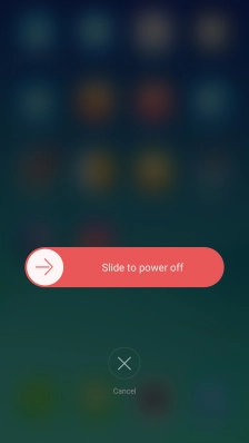 Press and drag the power off icon right.