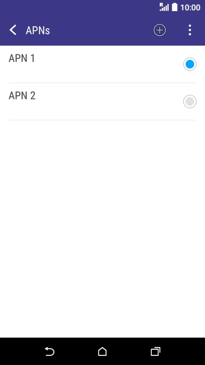 Press the field next to the data connection to activate it.