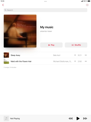 Go to the required category or playlist and press the required audio file.