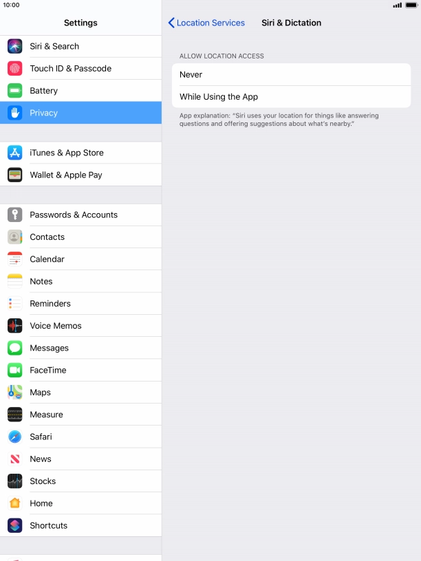 Press the required setting to turn the function on or off. Press the required setting to turn the function on or off.