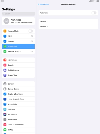 If you turn off the function, press the required network.