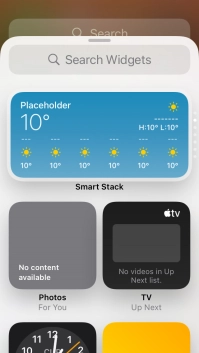 Press the required widget.