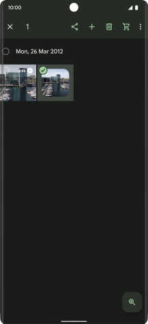 Press the required pictures or video clips to add them.