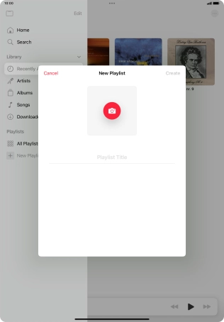 Press the text input field and key in a name for the playlist.