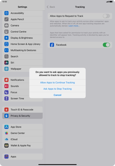 If you turn off the function, press the required setting.