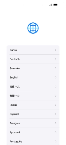 Press the required language.