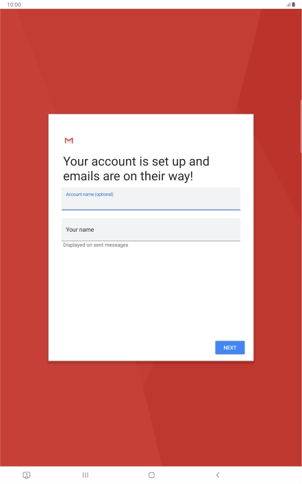 Press Your name and key in the required sender name.