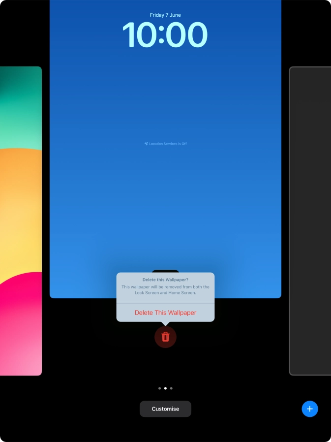 Press Delete This Wallpaper.