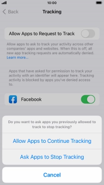 If you turn off the function, press the required setting.