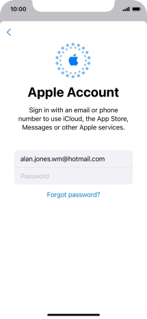 Press Password and key in the password for your Apple ID.