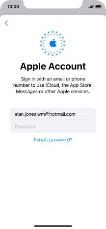 Press Password and key in the password for your Apple ID.