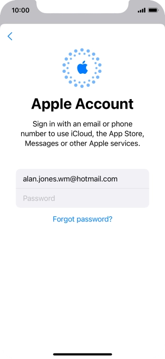 Press Password and key in the password for your Apple ID.