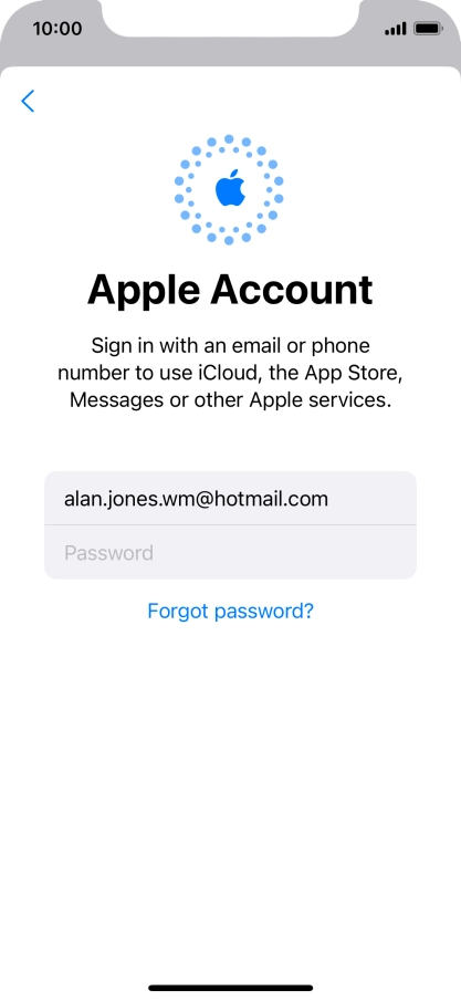 Press Password and key in the password for your Apple ID.
