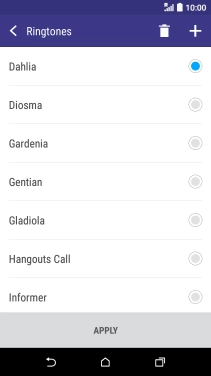 Press the add ring tone icon.
