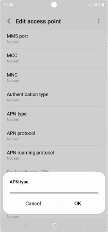 Key in default and press OK.