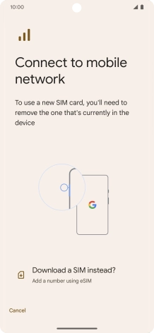 Press Download a SIM instead?.