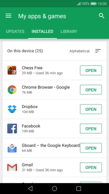 Press the required app.
