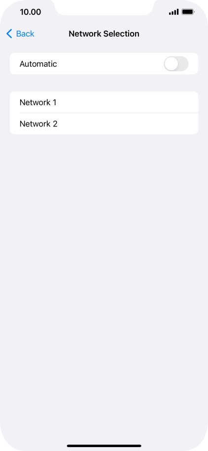 If you turn off the function, press the required network.
