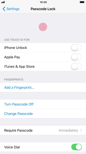 Press Turn Passcode Off and key in the phone lock code.