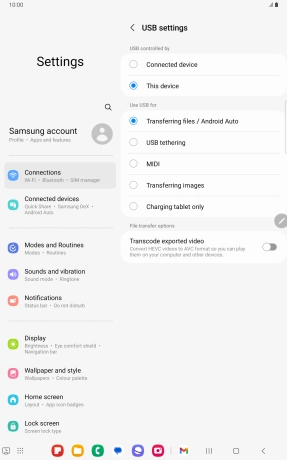 Press Transferring files / Android Auto. Press Transferring files / Android Auto.