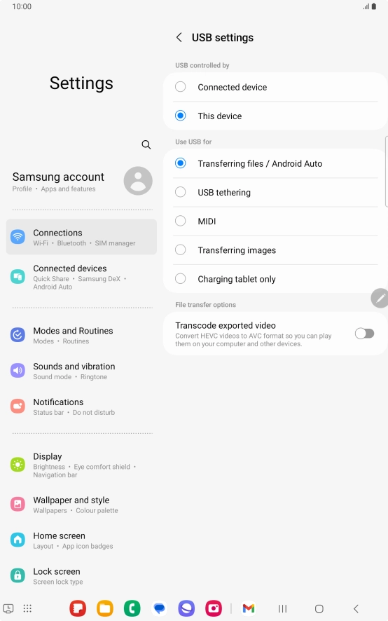 Press Transferring files / Android Auto. Press Transferring files / Android Auto.