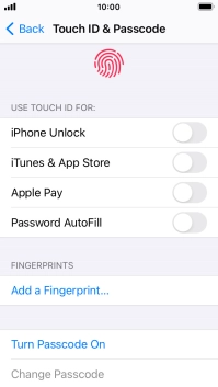Press Turn Passcode On and key in a phone lock code of your own choice twice.