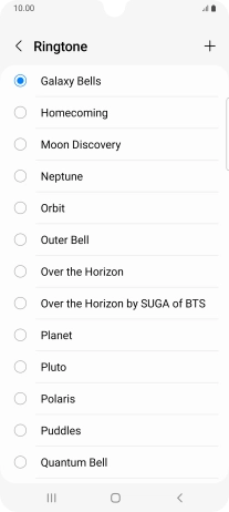 Press the add ring tone icon.