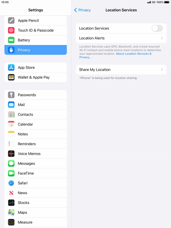 Press the indicator next to 