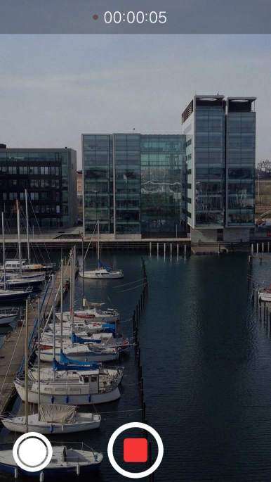 Press the stop icon to stop recording.