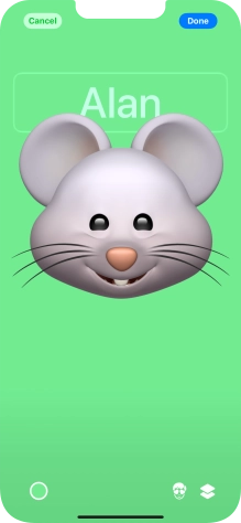 Press the name field and follow the instructions on the screen to select the required font and colour for your name on the Contact Poster.