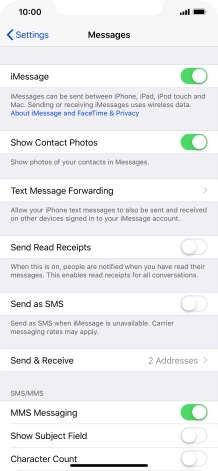 Press the indicator next to 