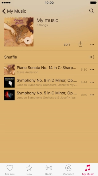 Press the required song.