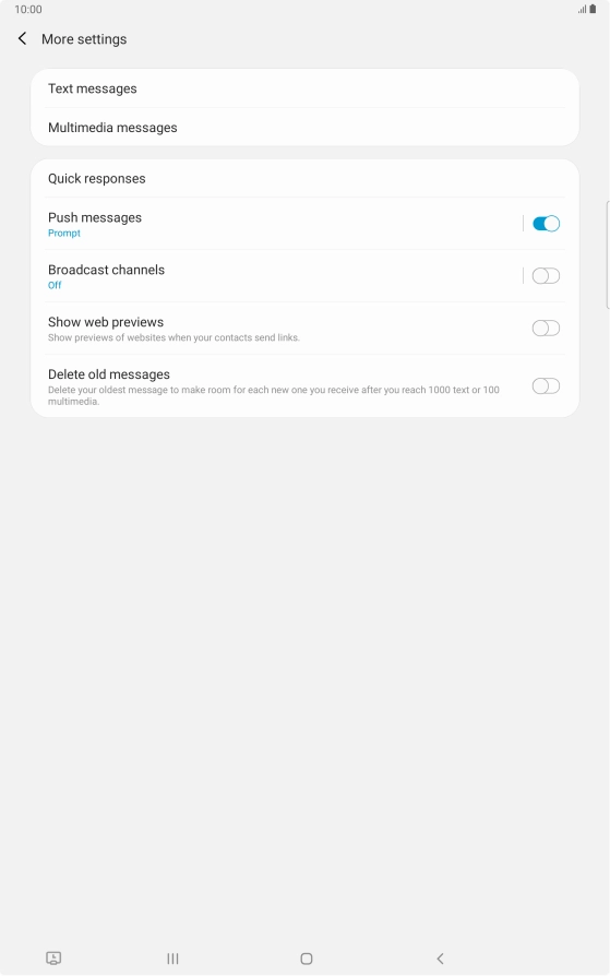 Press Text messages.