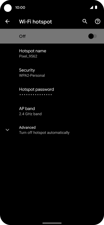 Press Hotspot name.
