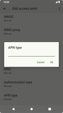 Key in default and press OK.