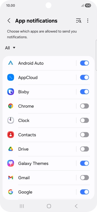 Press the drop down list.