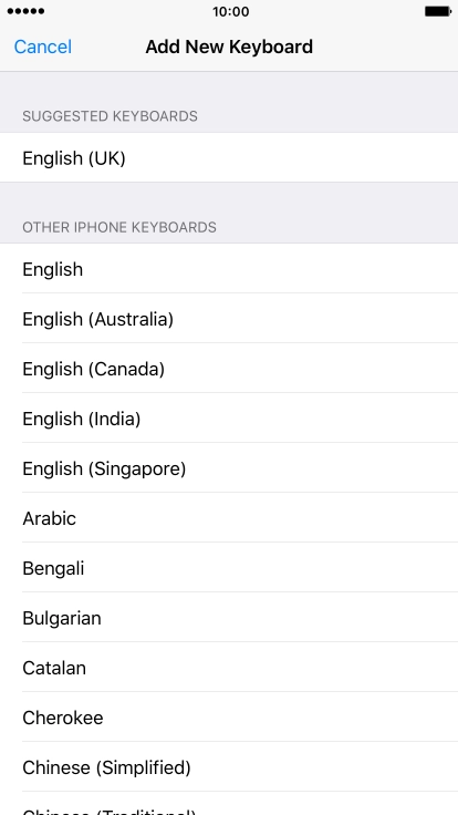 Press the required language to add it.
