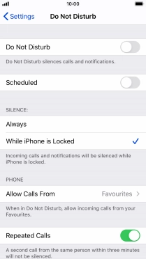 Press the indicator next to 