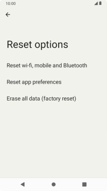 Press Erase all data (factory reset).