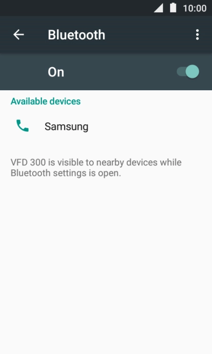 Press the required Bluetooth device and follow the instructions on the screen to pair the device with your phone.