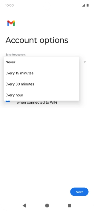 Press the required setting.