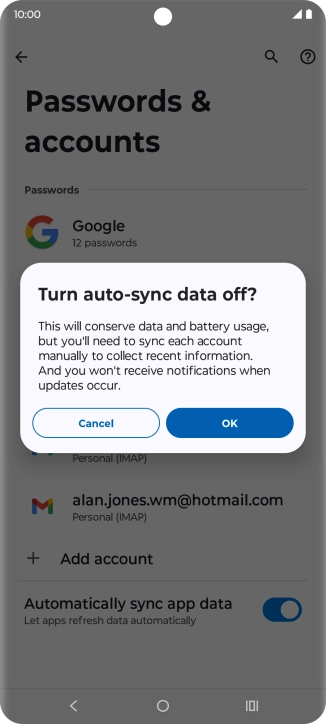 If you turn on the function, press OK.