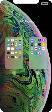 Press the fields below the required home screens to select or deselect them.